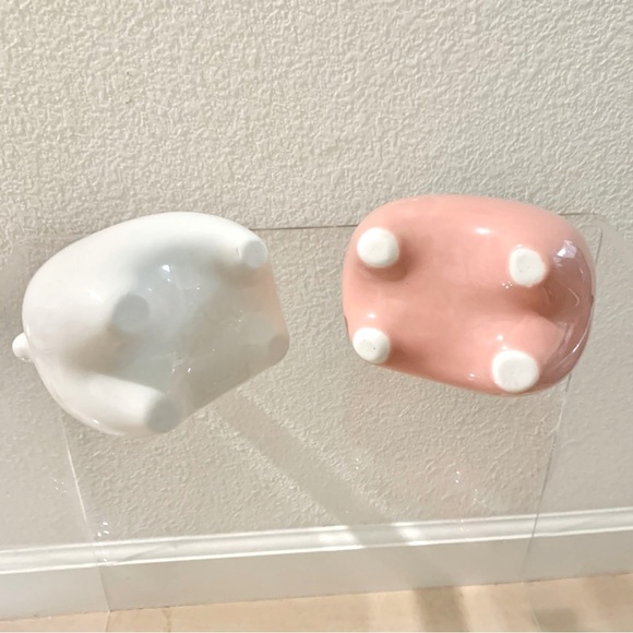 2 Pink White Llama Mini Planter Vases Porcelain Home Decor - Picture 5 of 7